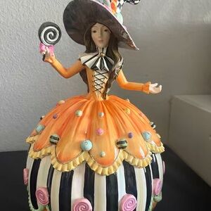 MacKenzie-Childs Whimsical Witch Figurine - Orange, Black, White